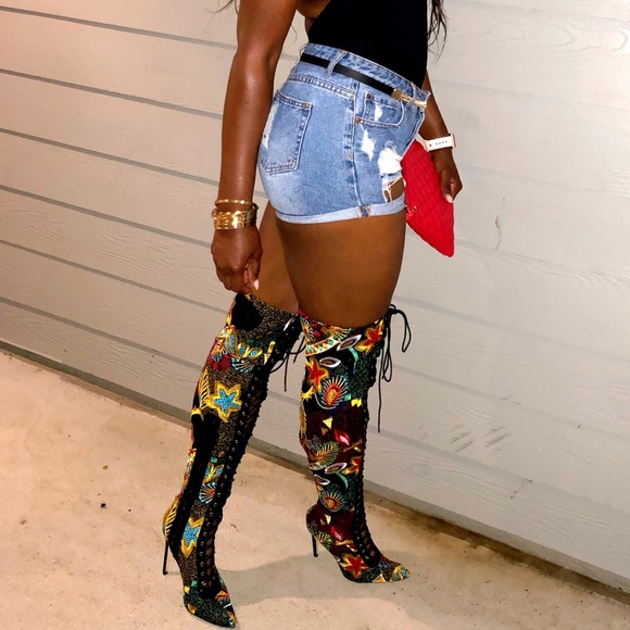 Privileged Fonesca Multi Color Thigh high boots - Picture 4 of 5